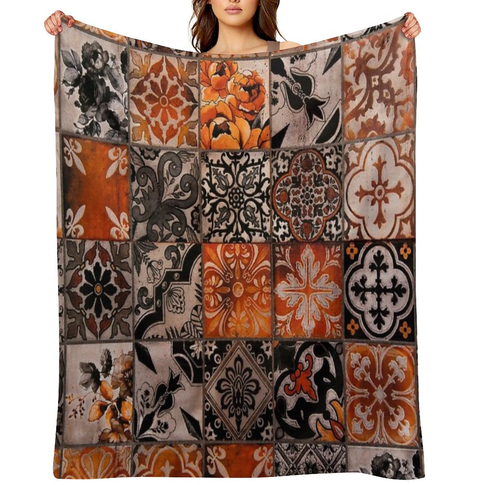 Tiles Velvety-soft Throw Blanket