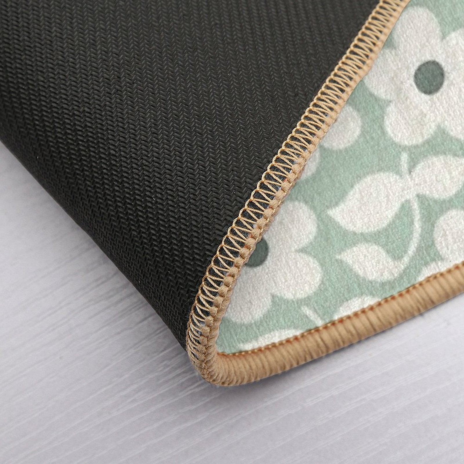 Bold Retro Daisy Flowers – Sage Green – Playful Floral Design  Absorbent Bath Mat
