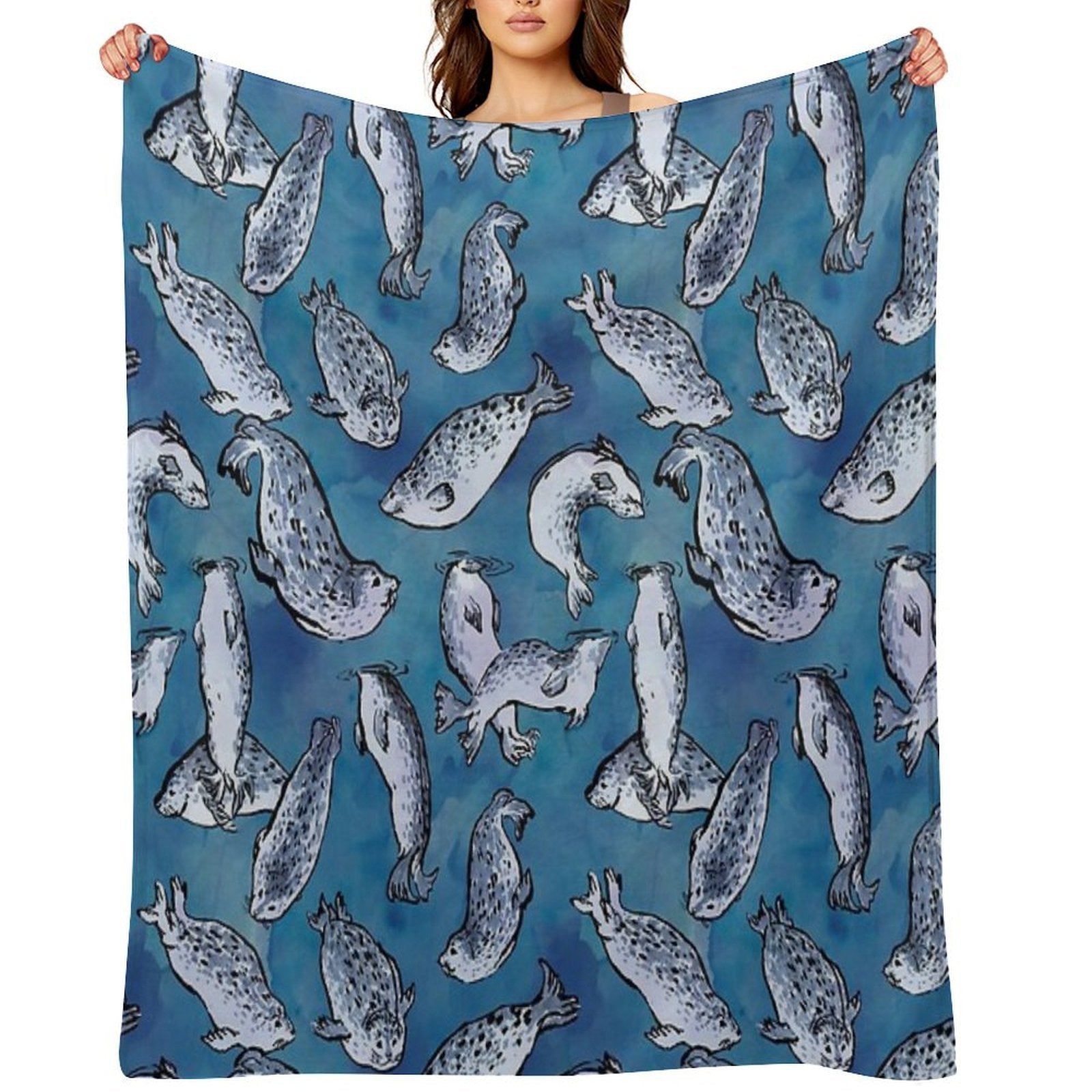Harbor Seal Pattern Comfort Throw Blanket