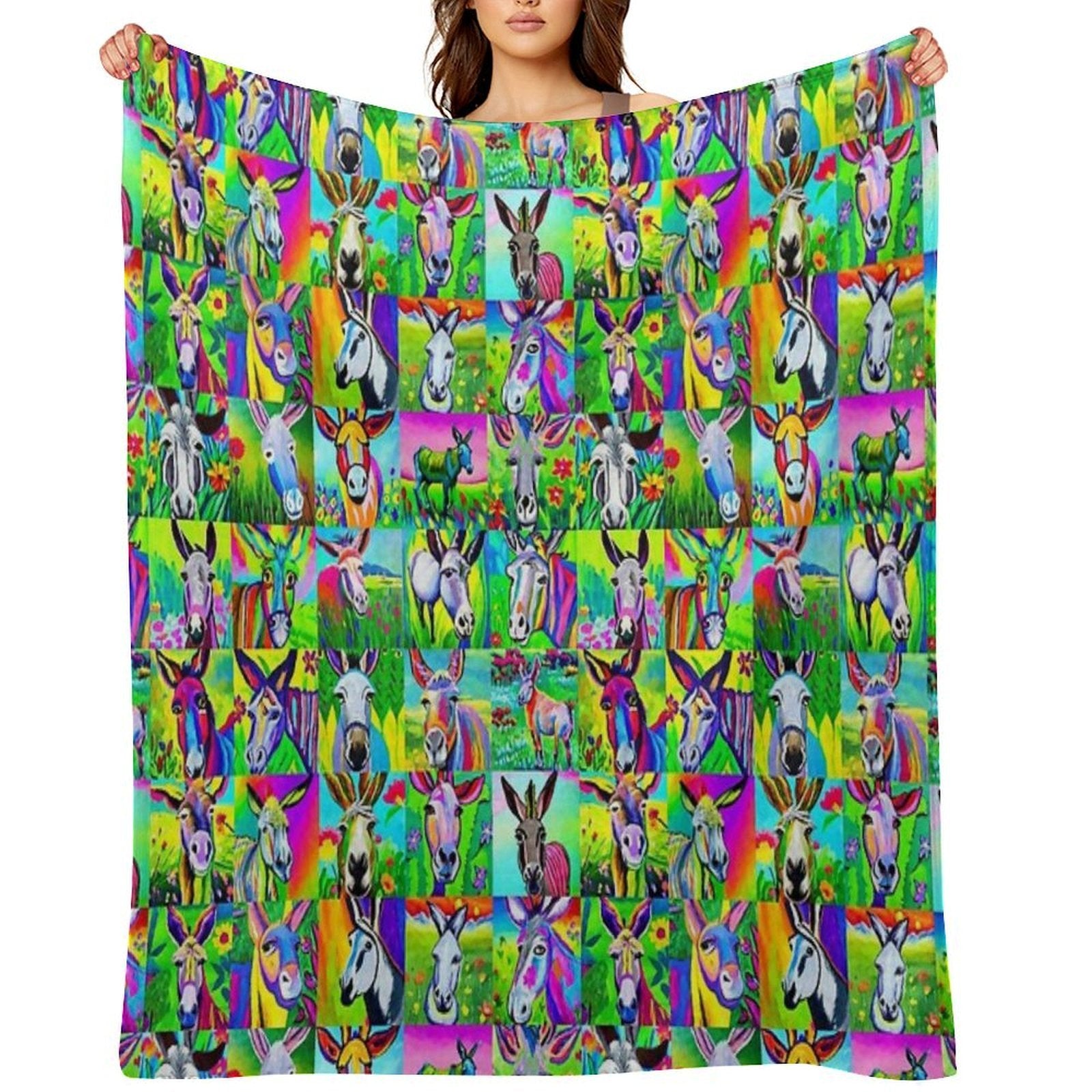 A Collection of Donkey Portraits All-season Throw Blanket