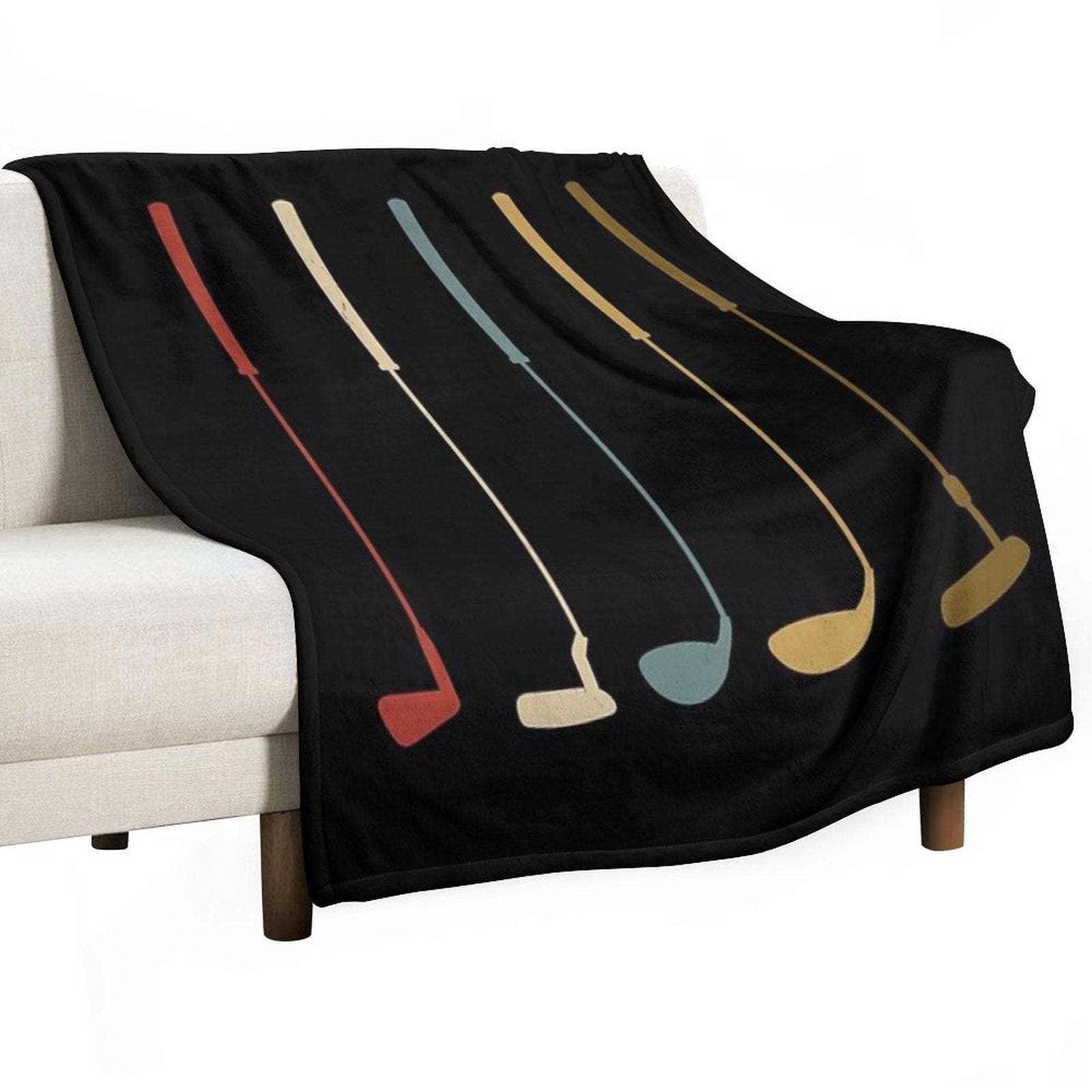 Golf Clubs Retro Vintage Gift-ready Throw Blanket