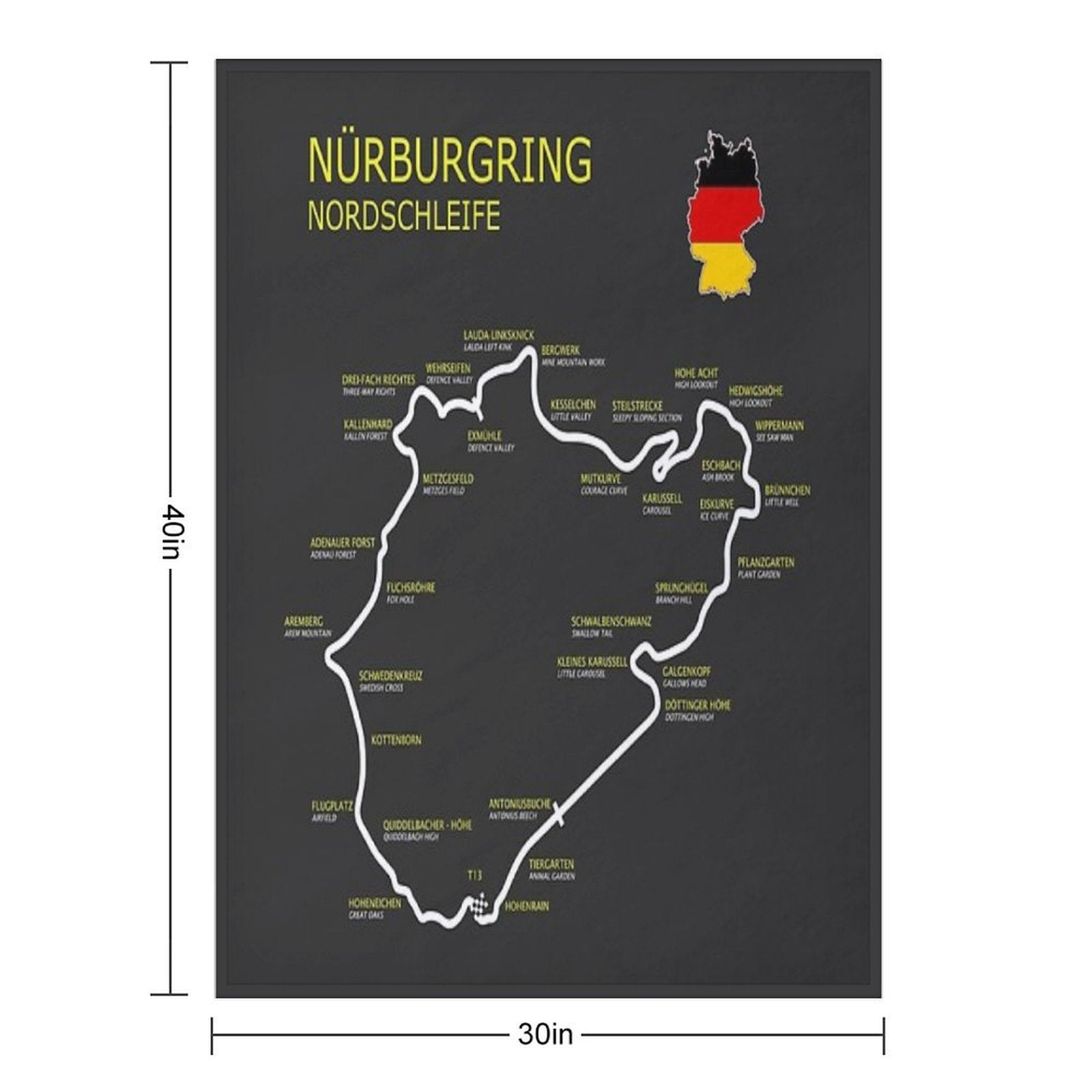 The Nurburgring Anti-pilling Throw Blanket