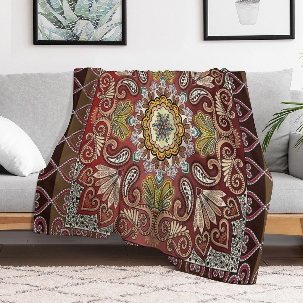 Mediterranean Mosaic Tiles  Azulejos Plush Throw Blanket