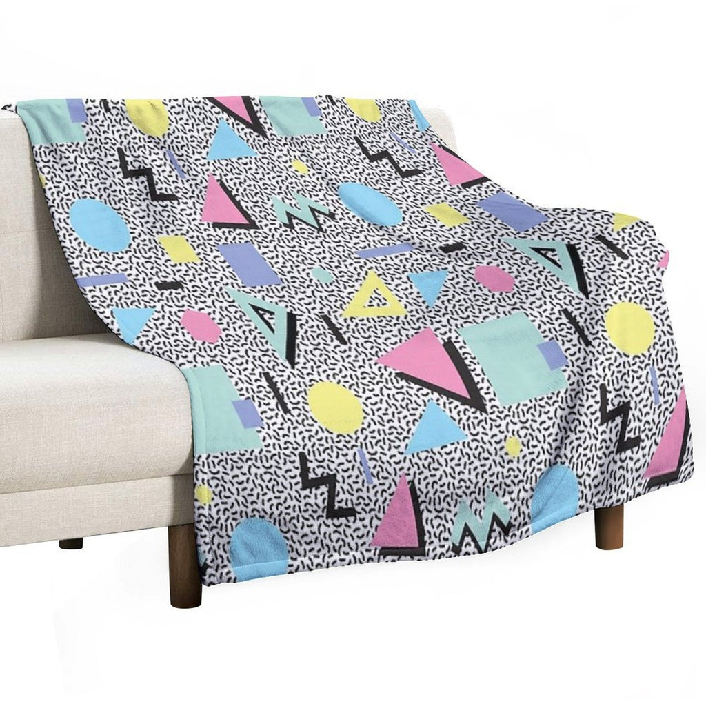 Eighties Memphis Pattern Design Wrinkle-free Throw Blanket