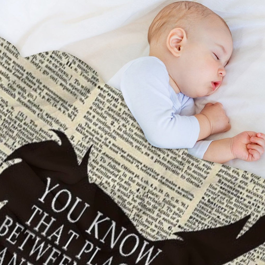 Peter Pan Over Vintage Dictionary Page - That Place Velvety-soft Throw Blanket
