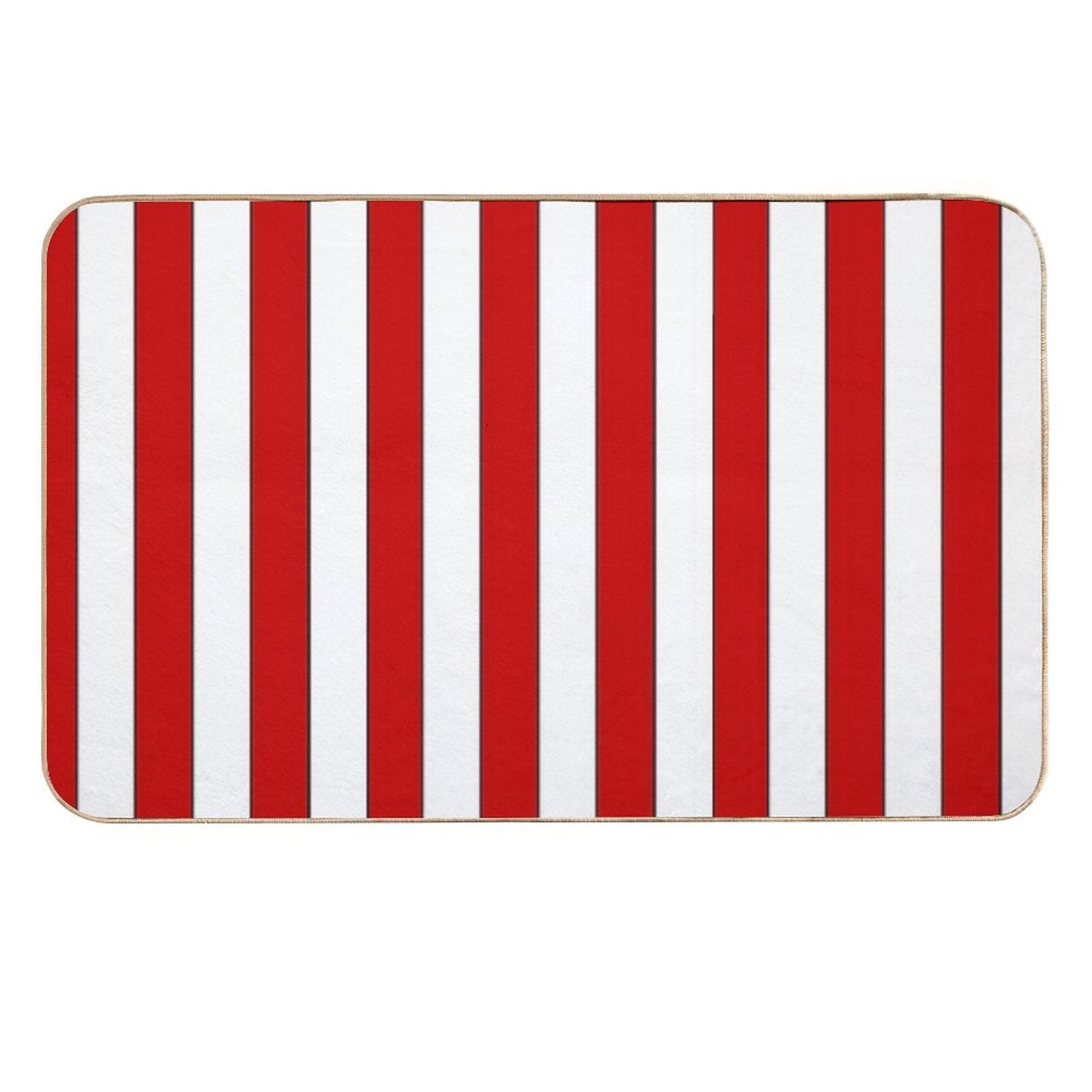 Retro Red & White Striped Team Colours  Absorbent Bath Mat