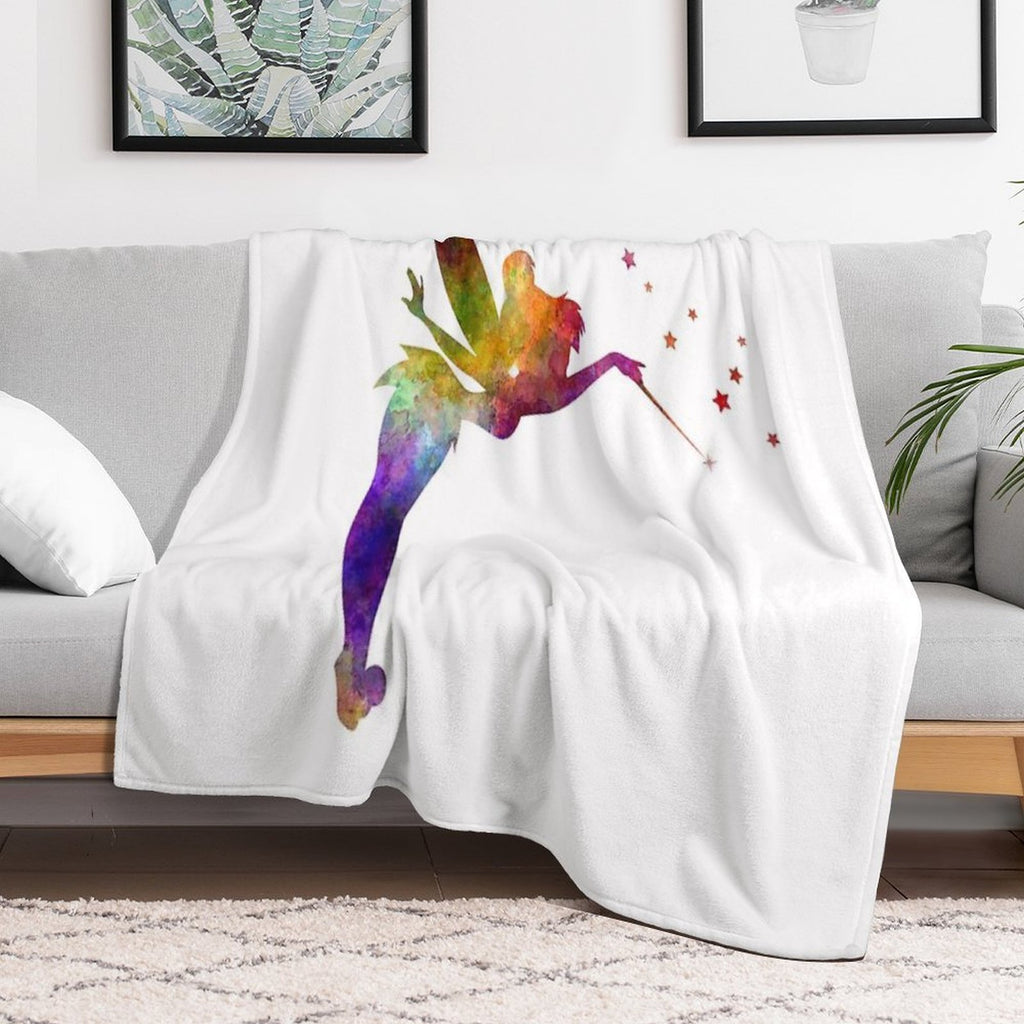 Tinkerbell in Watercolor Durable Throw Blanket