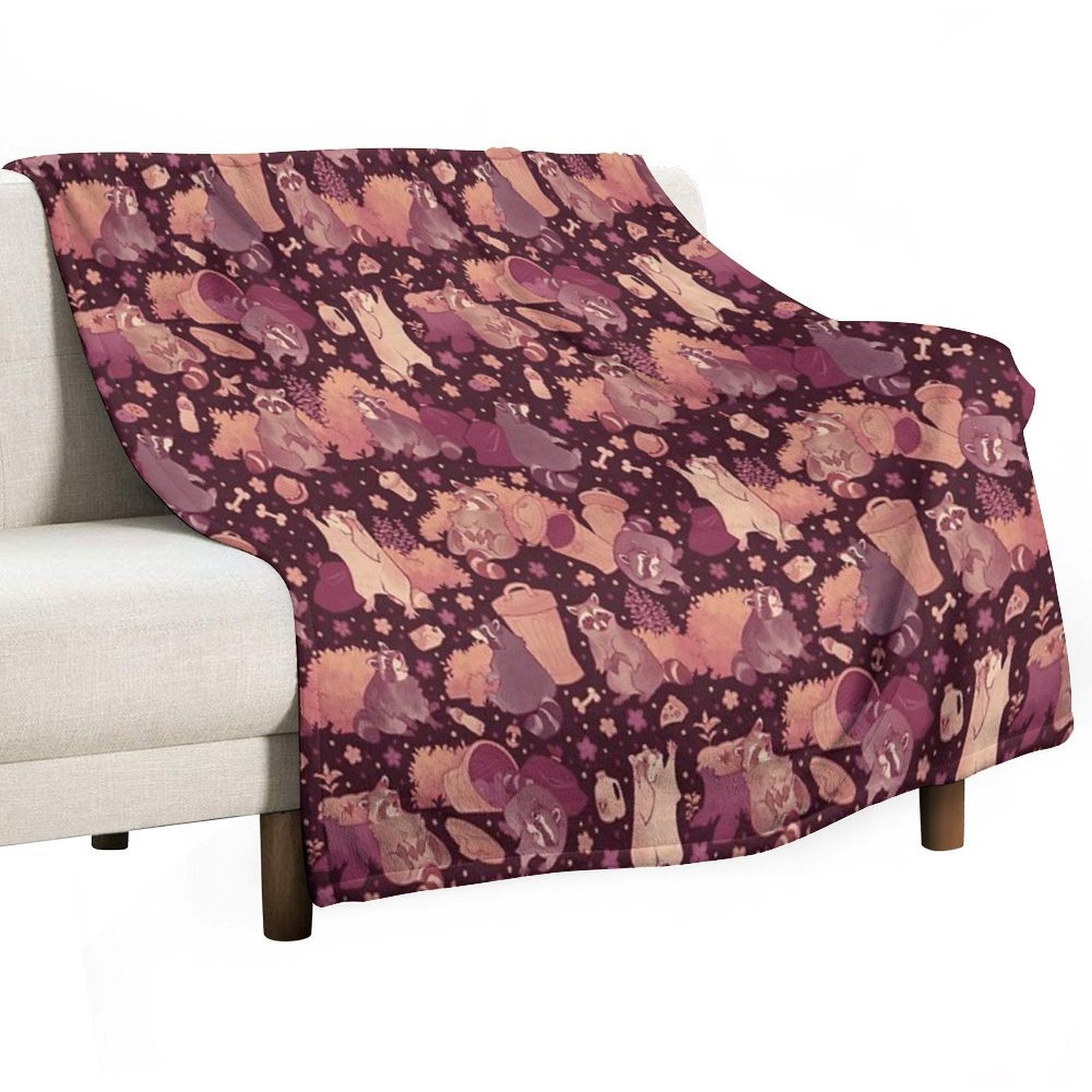 Raccoons Nighttime Pillage Comfort Throw Blanket