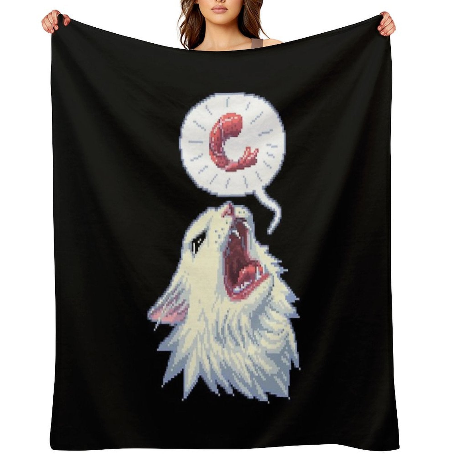 8-bit Shrimpin' Thurston The Cat Wrinkle-free Throw Blanket