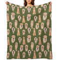 Golden Retrievers Olive Quick-dry Throw Blanket