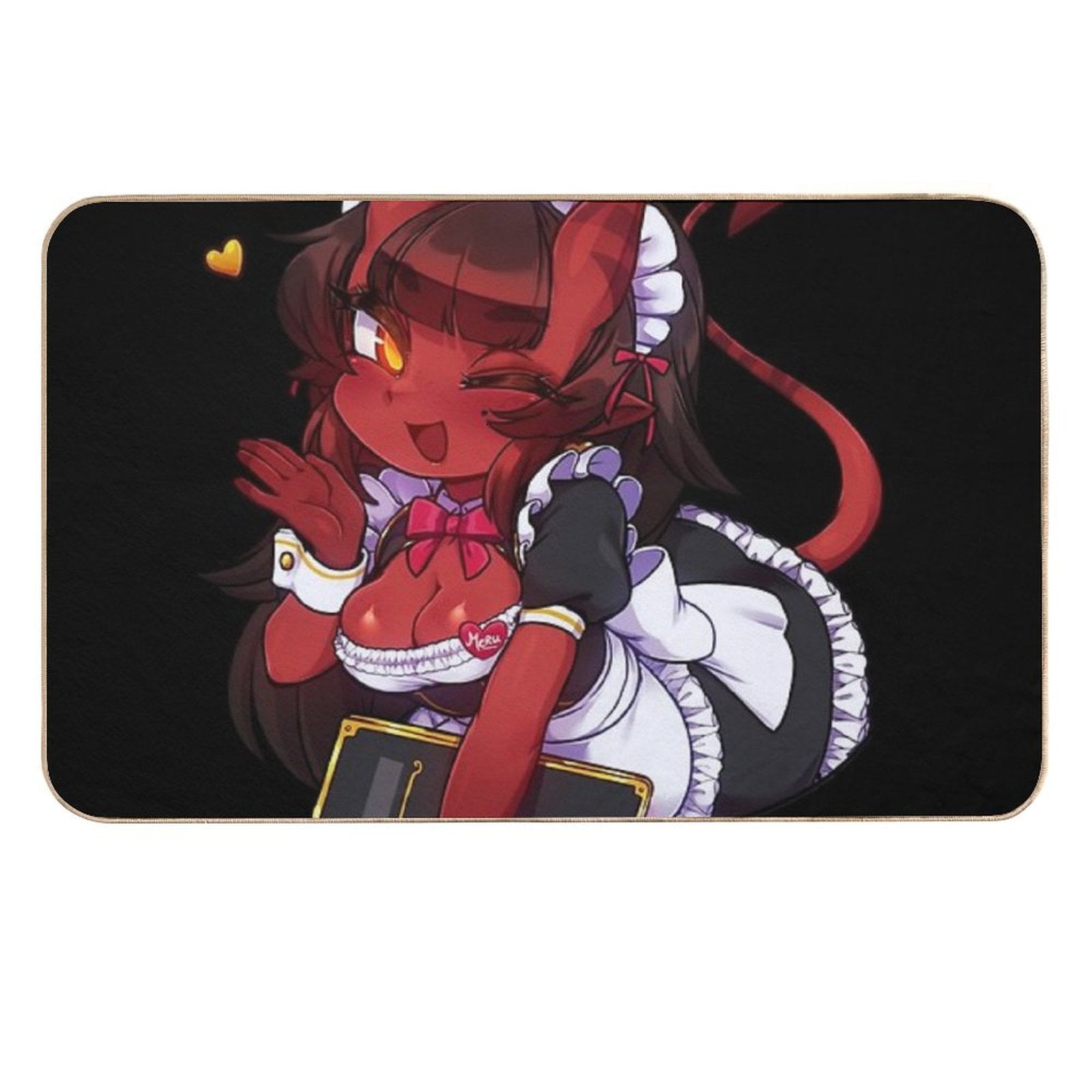 Meru The Succubus Chibi Sexy Maid  Versatile Bath Mat