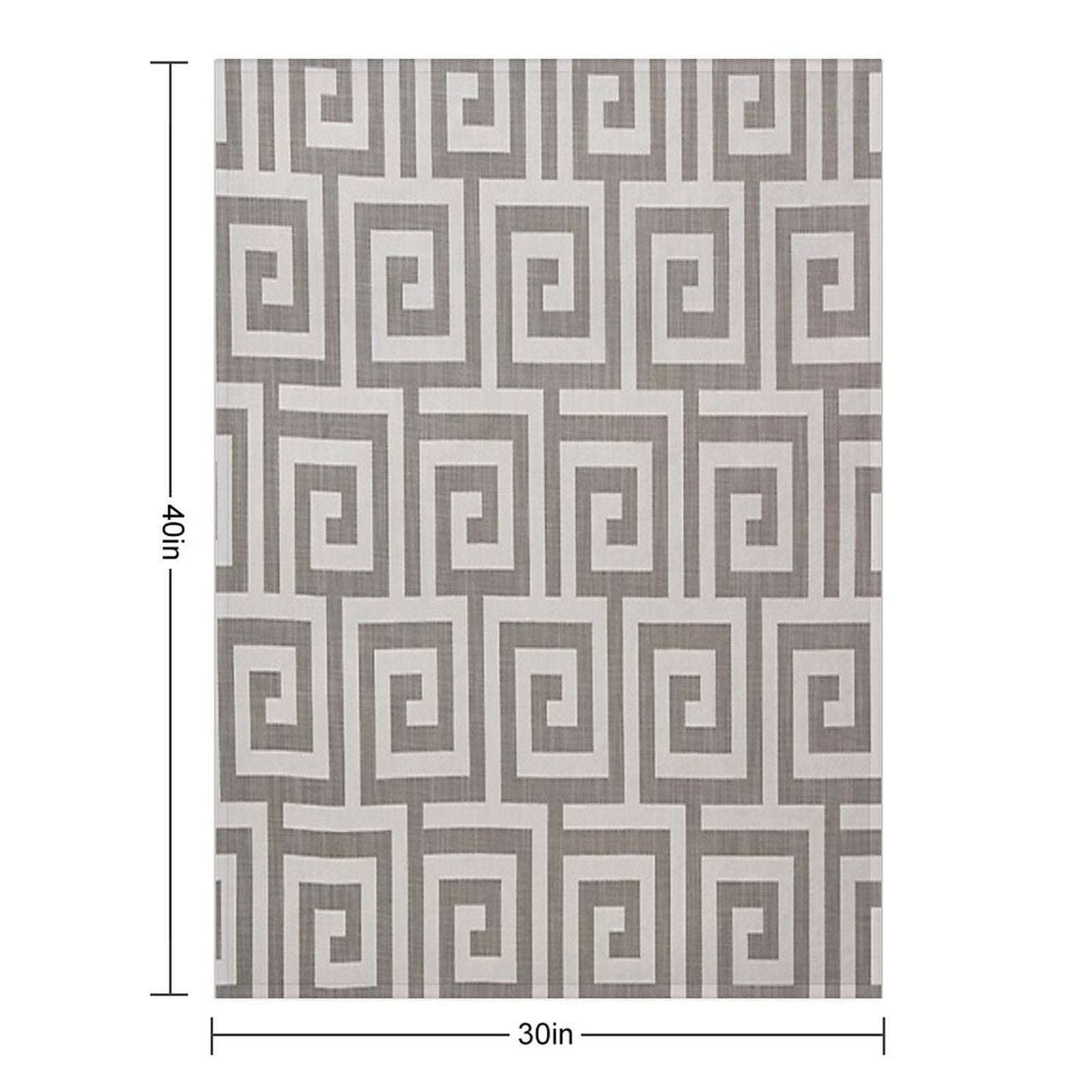 Grey Geometric Maze Pattern Shrink-resistant Throw Blanket