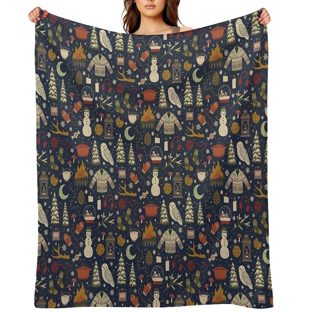 Winter Nights Plush Throw Blanket