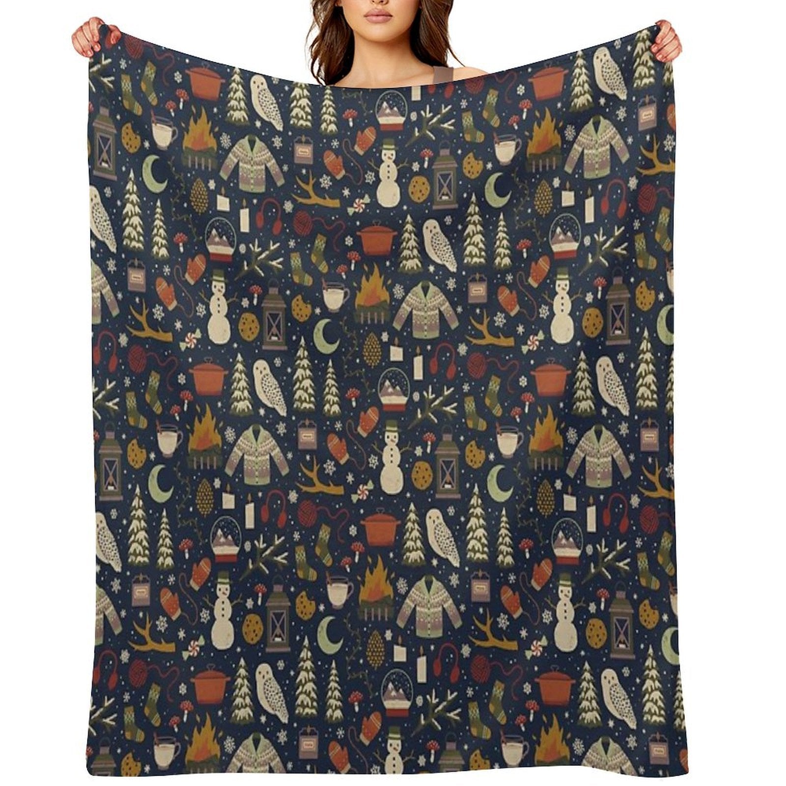 Winter Nights Plush Throw Blanket