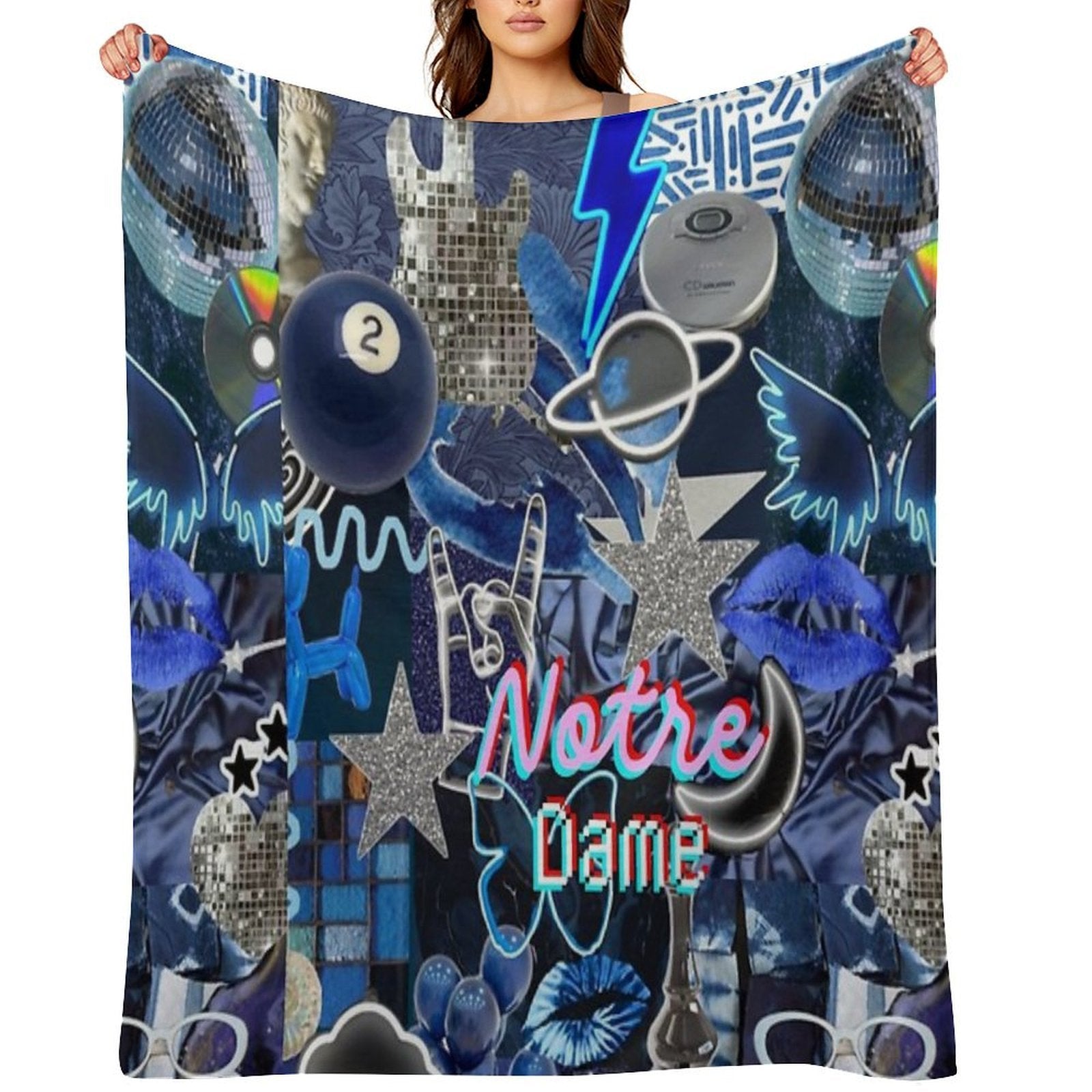 Notre Dame Indiana COLLAGE Shrink-resistant Throw Blanket