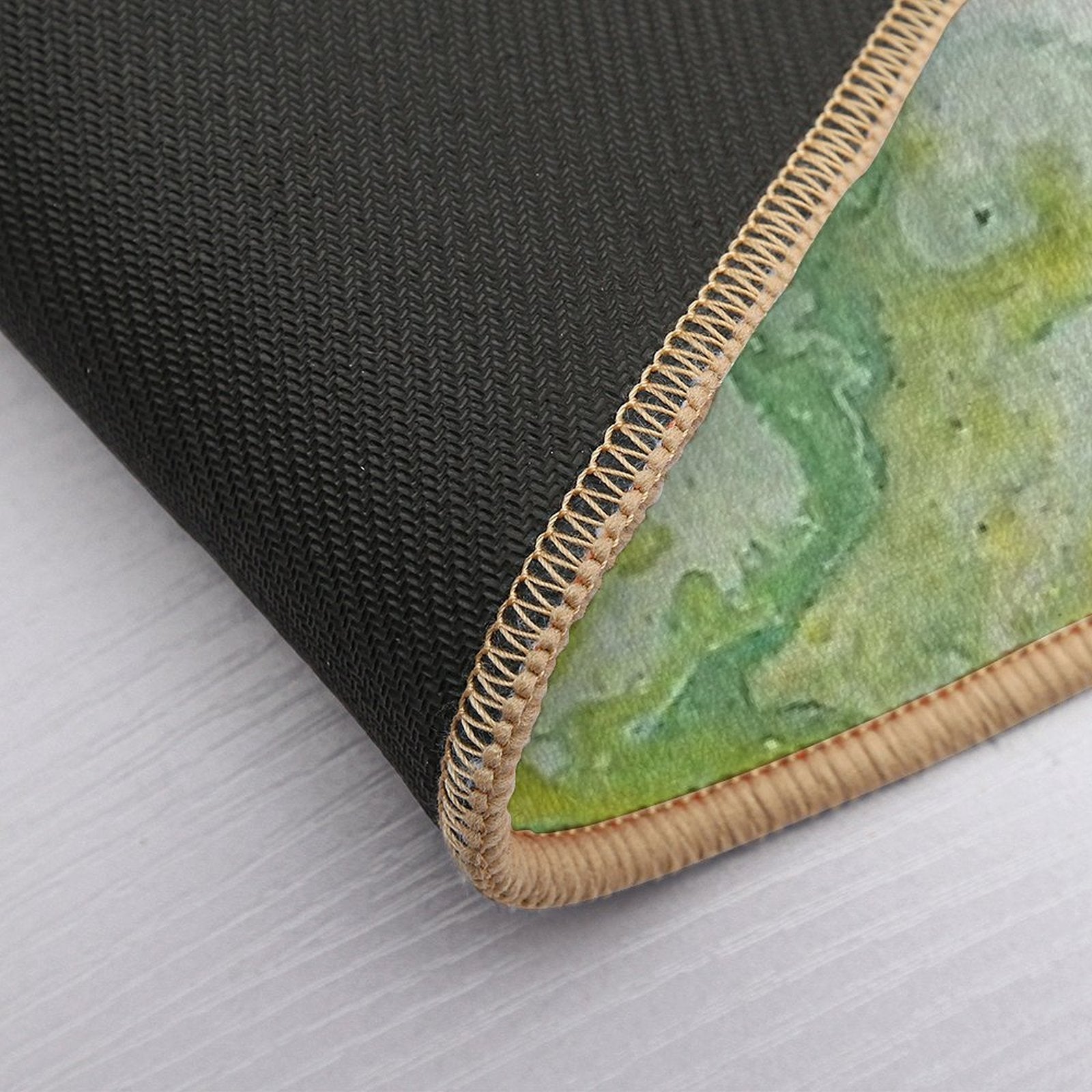 Lime Green Yellow Acrylic Abstract  Rapid-Drying Bath Mat