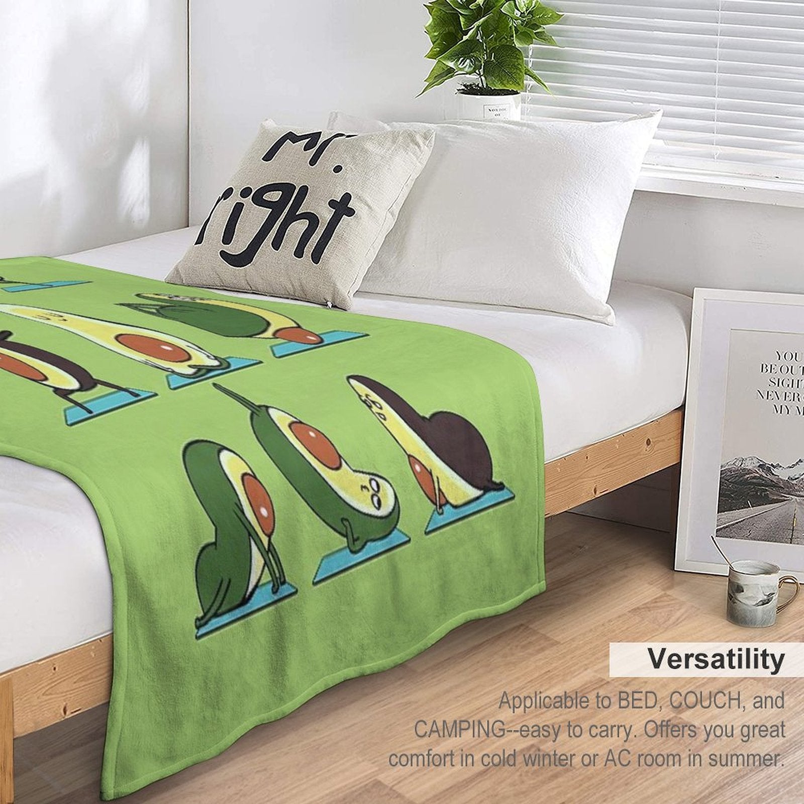 Avocado Yoga Easy Care Throw Blanket