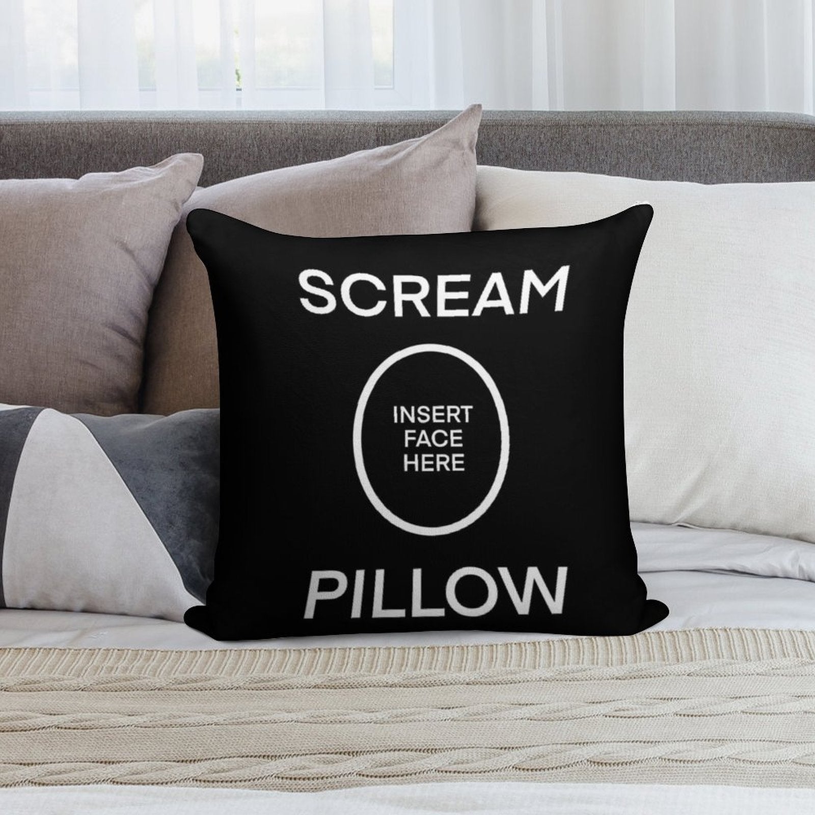 SCREAM PILLOW Soft Ultra-Soft Texture Throw Pillow