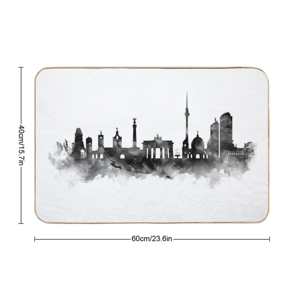 Berlin Skyline  Easy To Clean Bath Mat