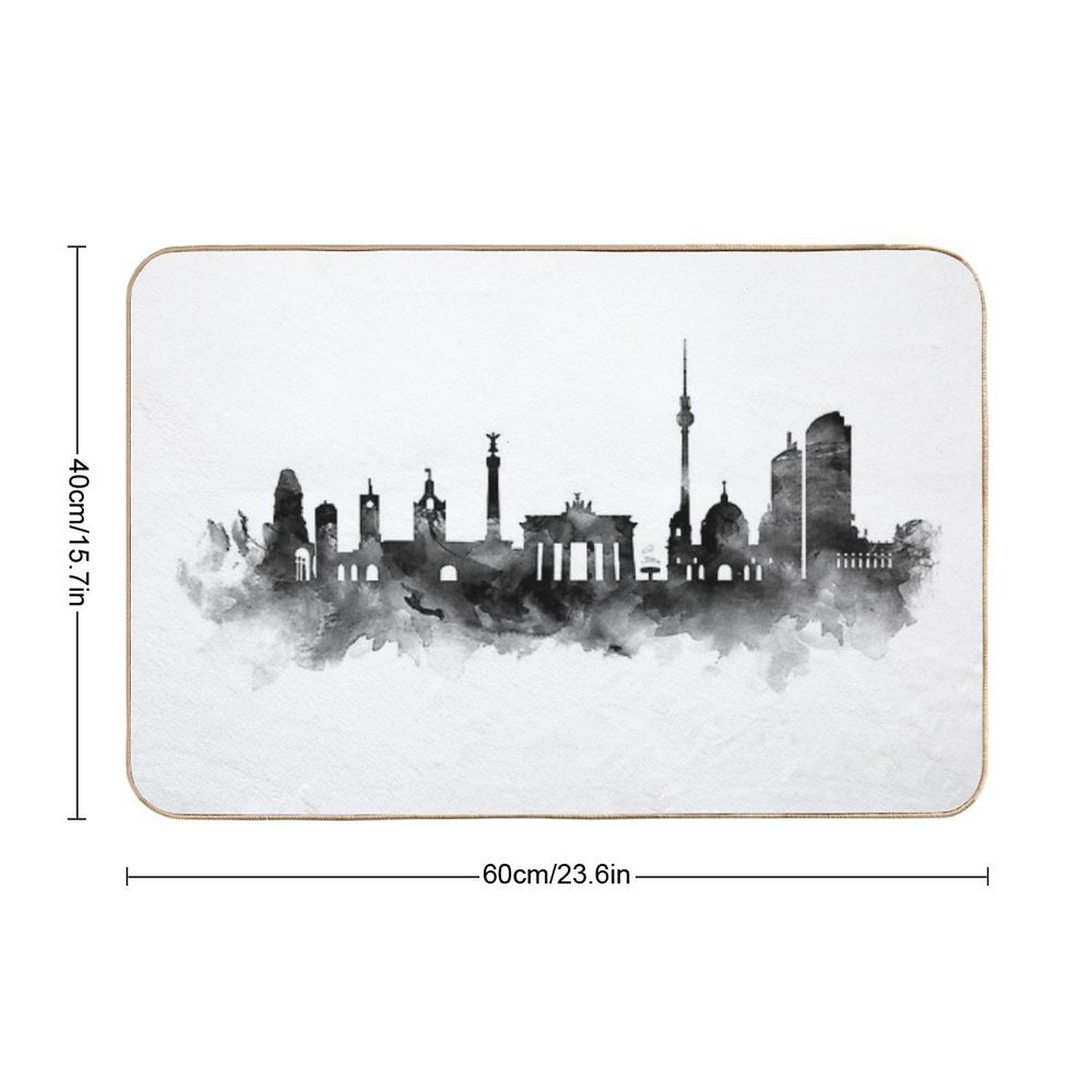 Berlin Skyline  Easy To Clean Bath Mat