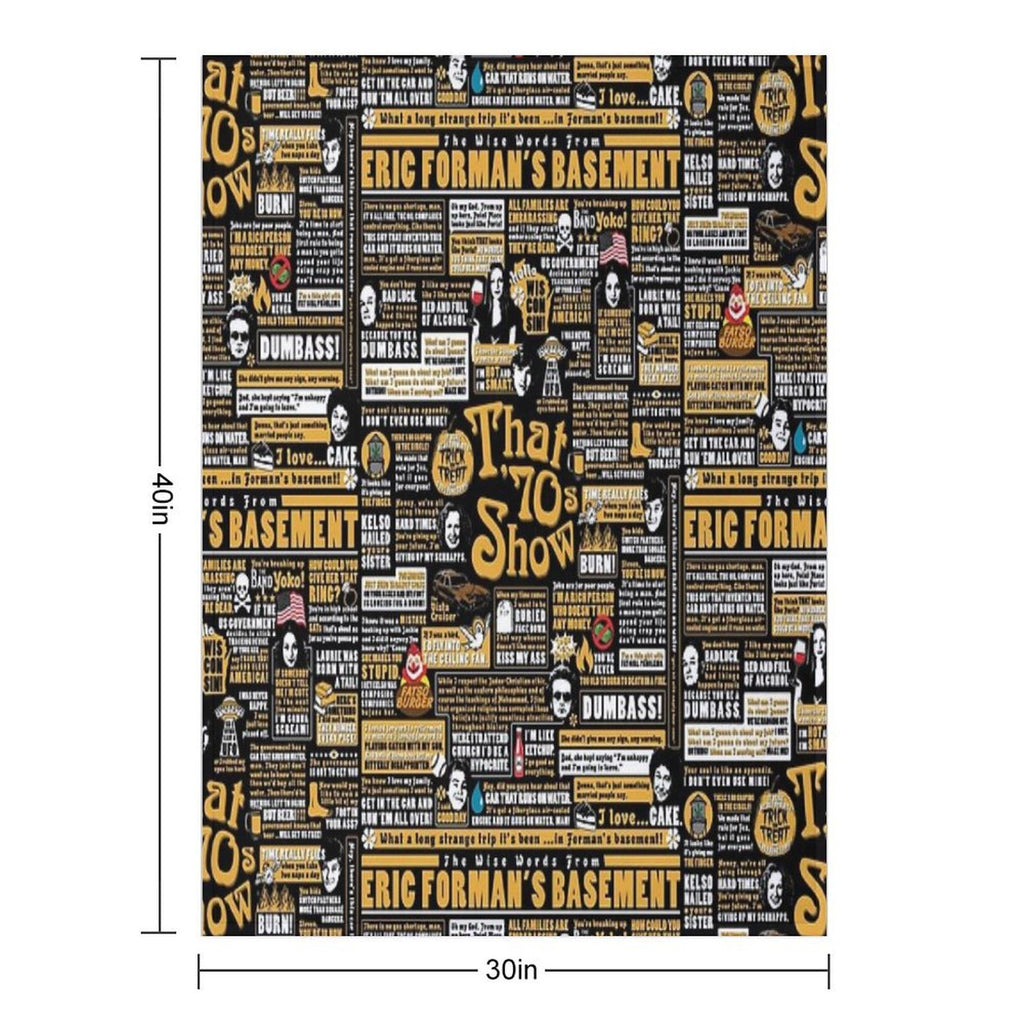The Wise Words From Eric Forman's Basement Sustainable Throw Blanket