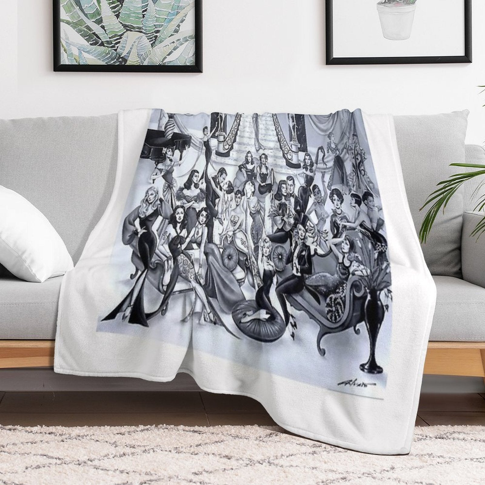 CLASSIC HOLLYWOOD PARTY Gift-ready Throw Blanket