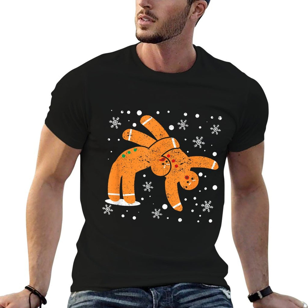 Gingerbread Man Cookies Christmas Funny Fighting Wrestling  Breathable T-Shirt