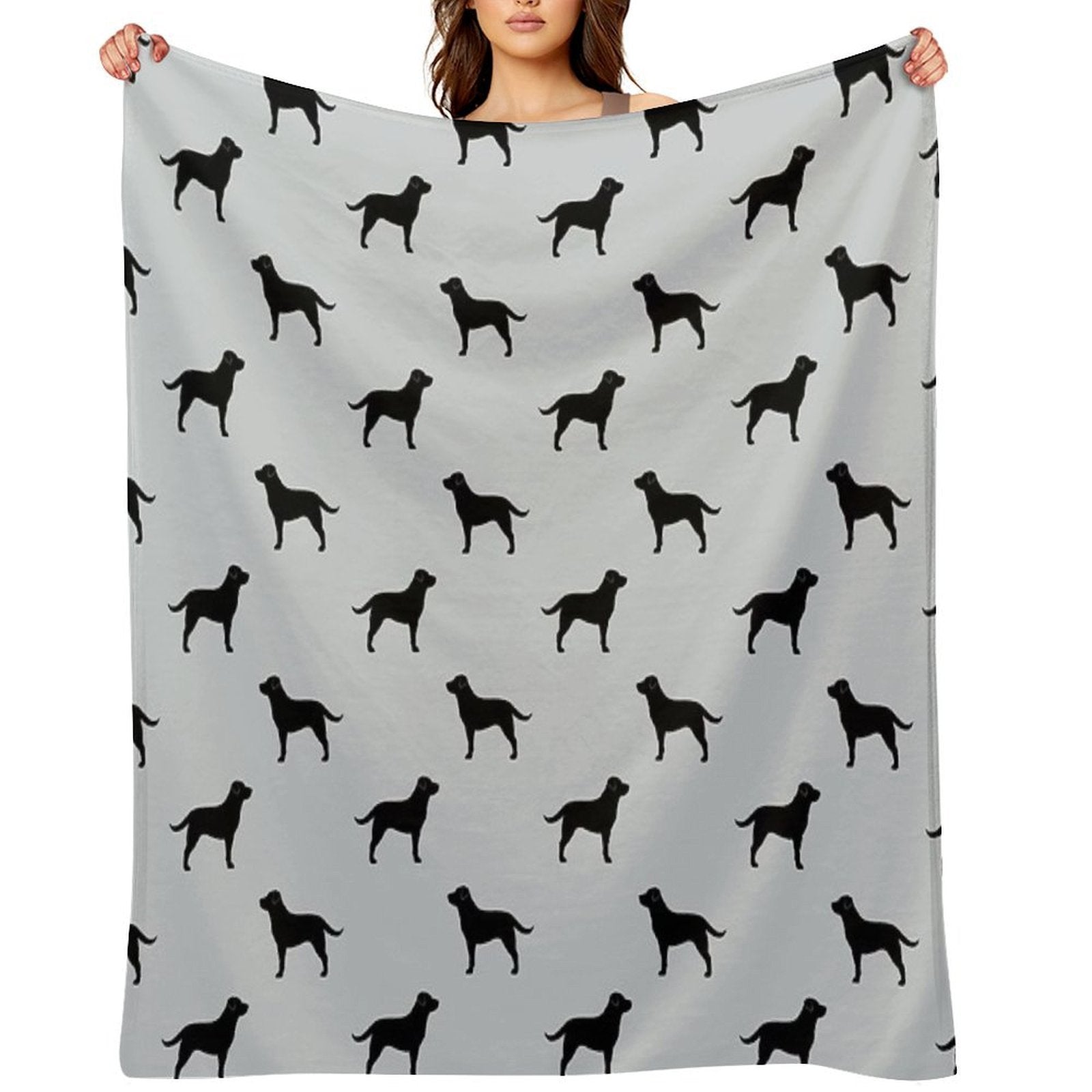 Black Labrador Retriever Silhouette(s) All-season Throw Blanket