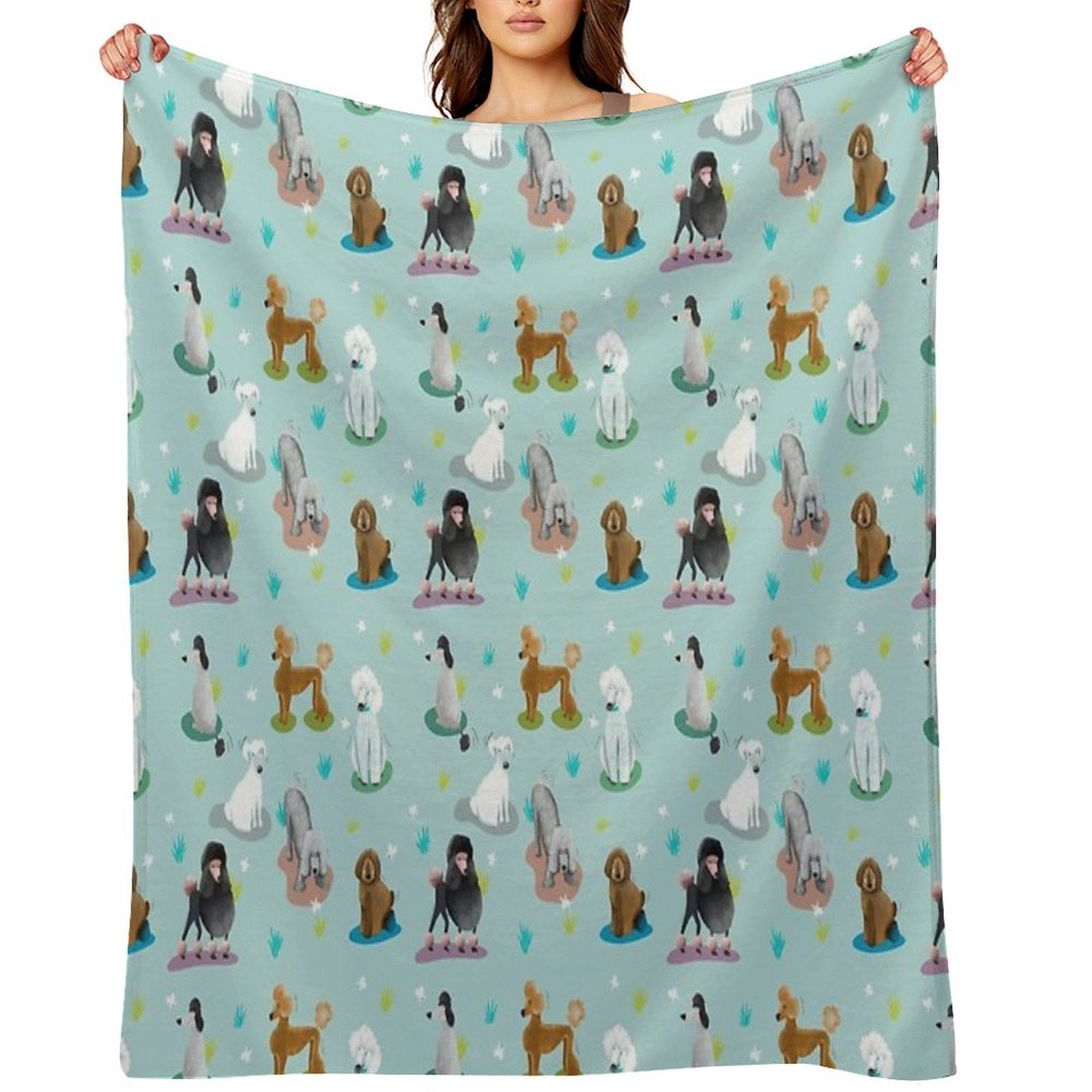 Retro Exit Poodles Premium Throw Blanket