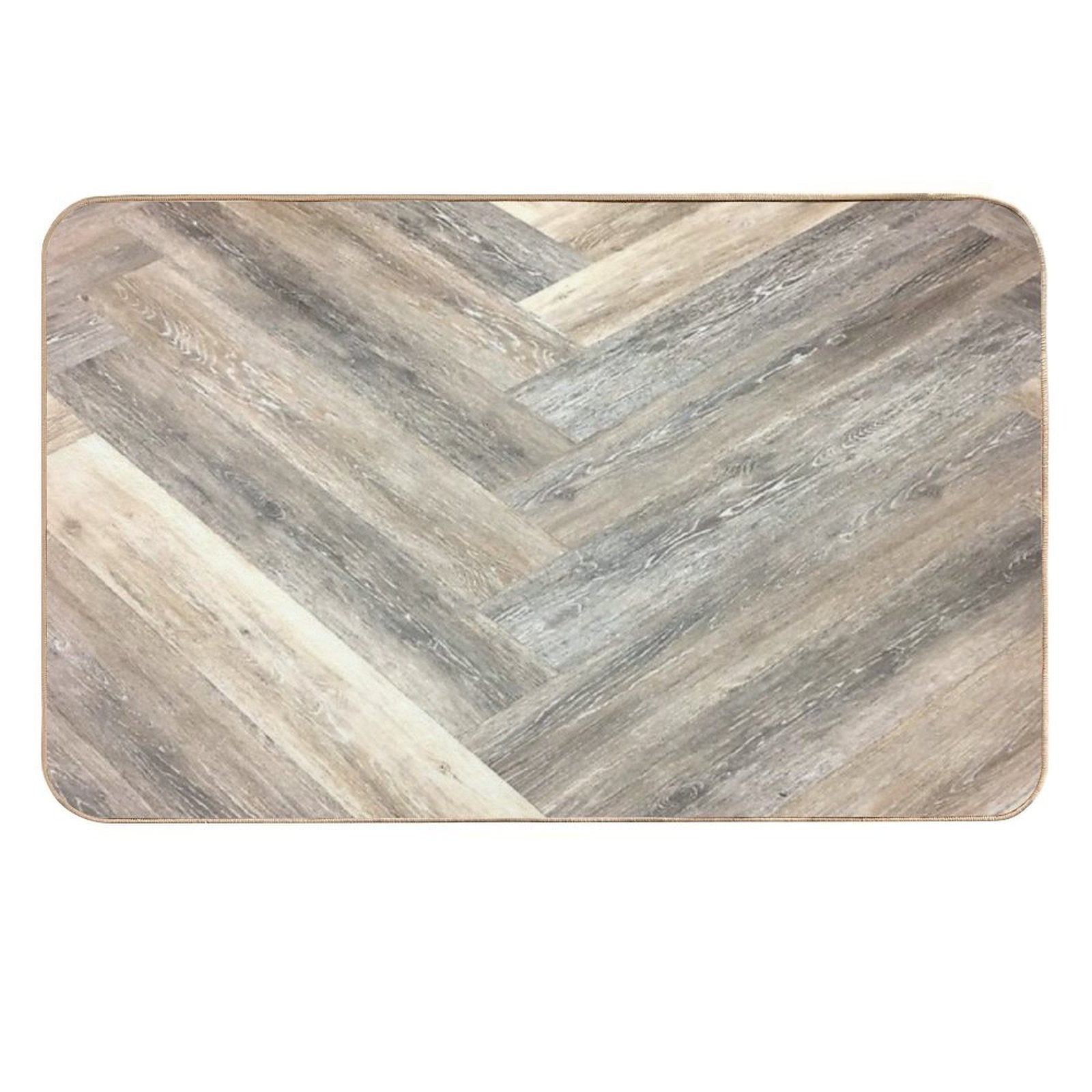 Contemporary Caramel Brown Grey Beige Farmhouse Barn Wood  Odorless Bath Mat