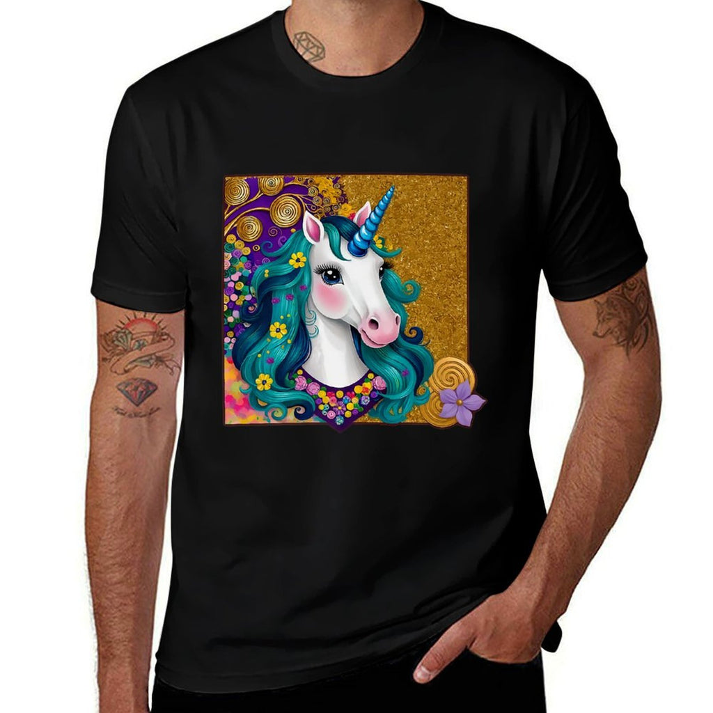 Unicorn Portrait with Vibrant Artistic Elements 1 - Fan Fun Premium  Graphic-printed T-Shirt