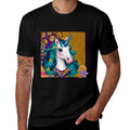 Unicorn Portrait with Vibrant Artistic Elements 1 - Fan Fun Premium  Graphic-printed T-Shirt