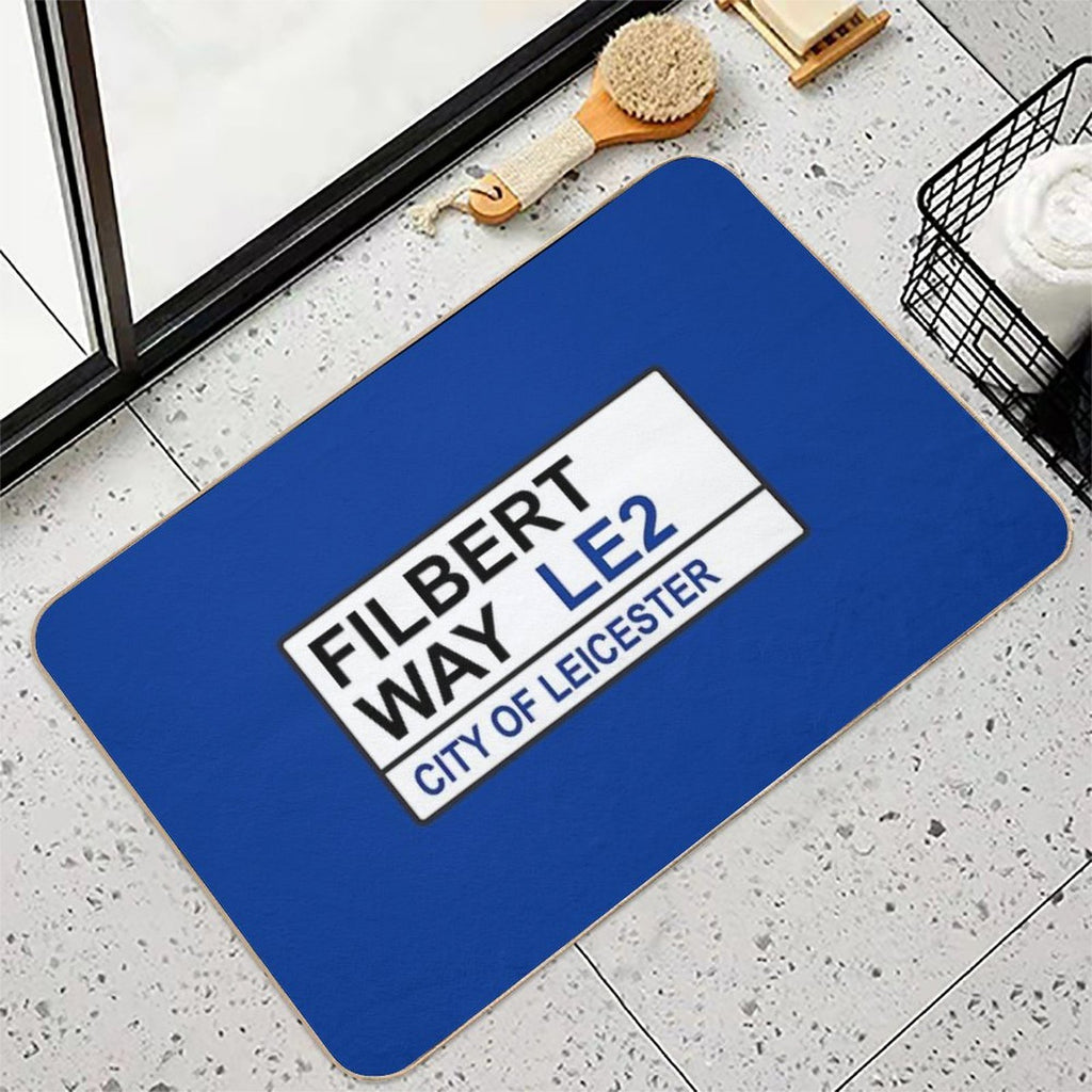Leicester City Football Team Filbert Way Street Sign  Toxin-Free Bath Mat