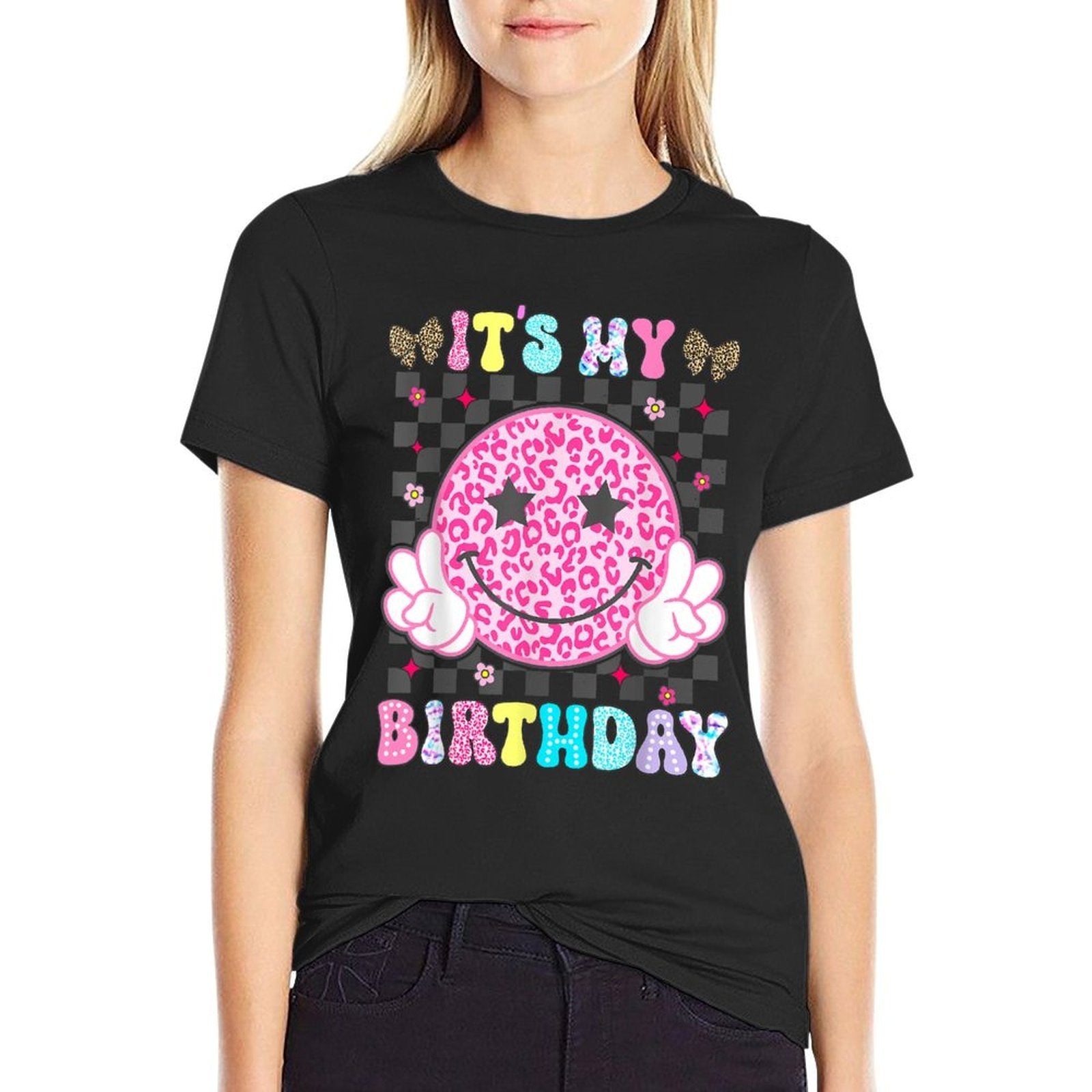 Its My Birthday for Girls Womenns Kid Smile Face  Easy-care T-Shirt
