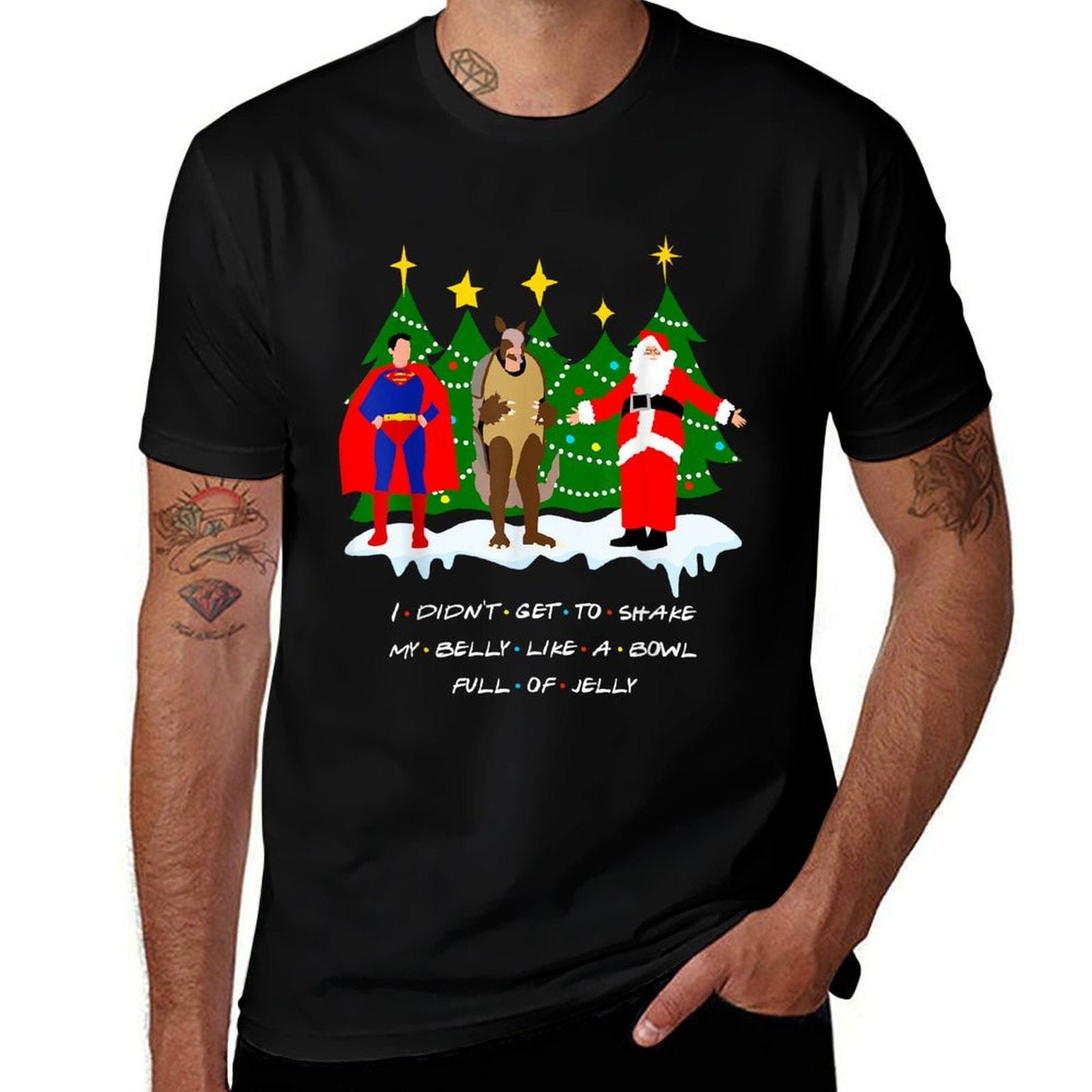 Christmas with Friends. Shake My Belly  Cotton T-Shirt