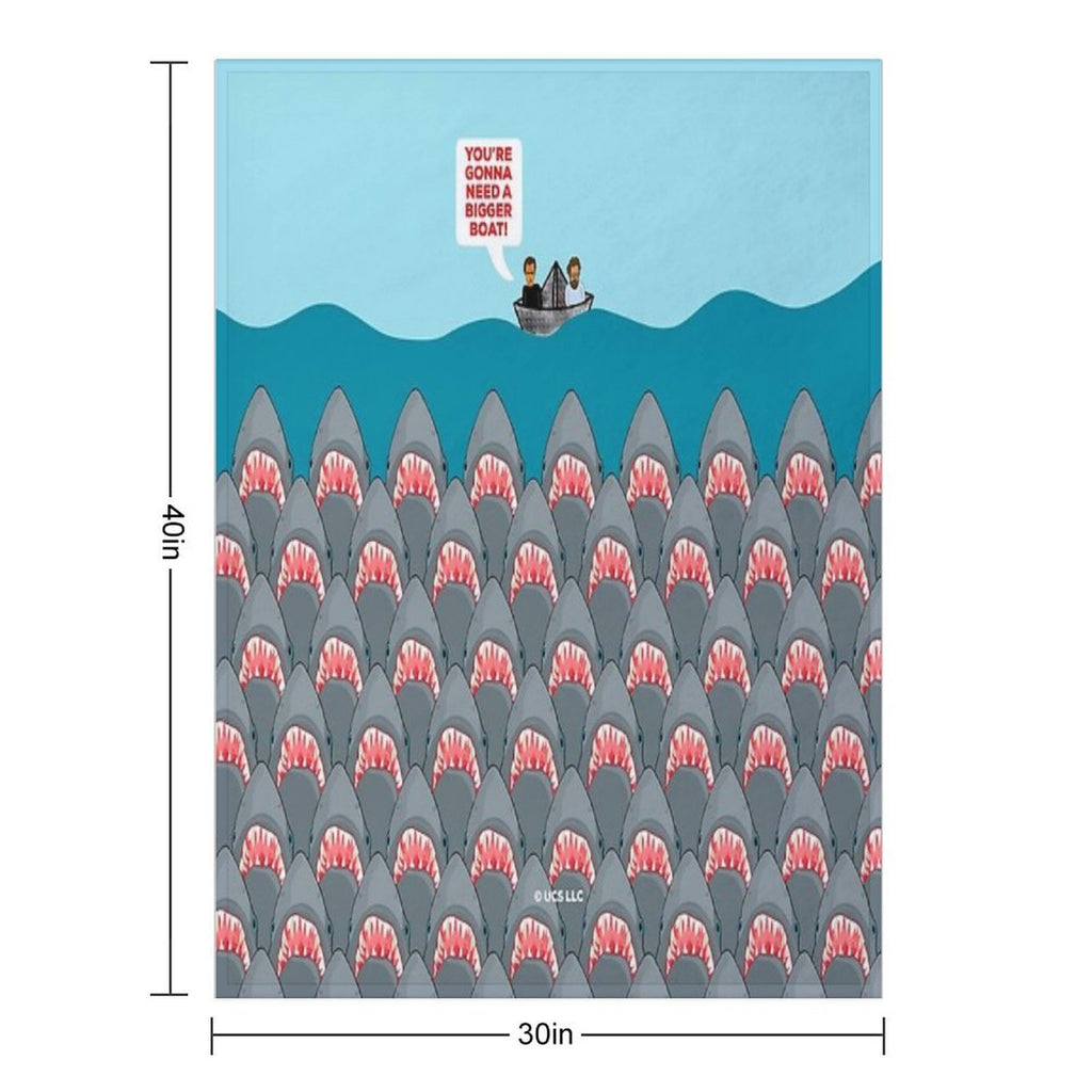 Jaws Movie Sharks Velvety-soft Throw Blanket