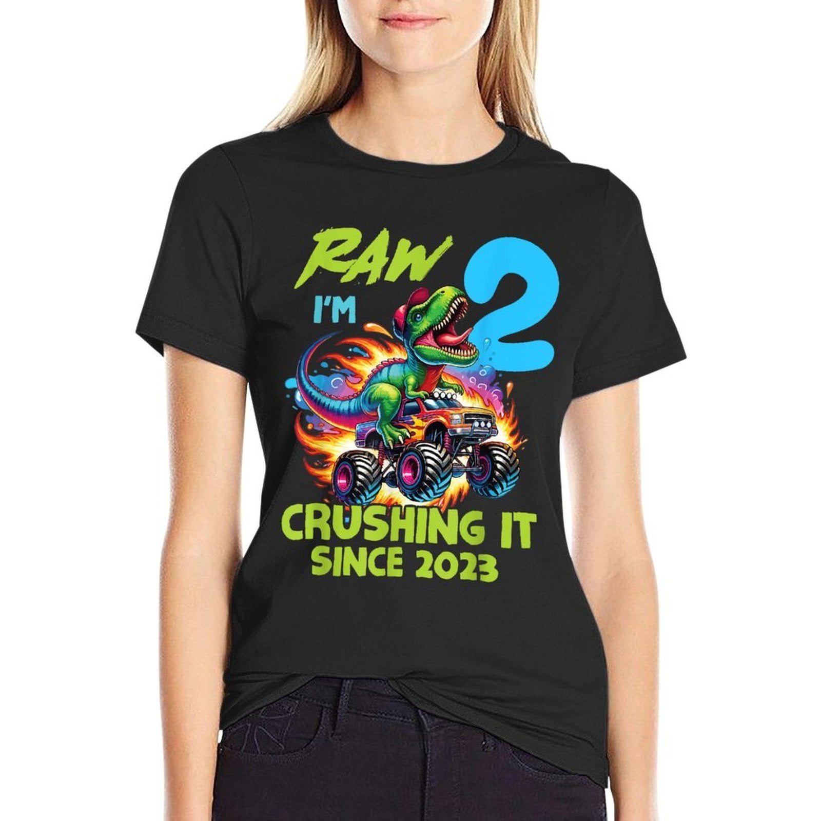 Raw Rex 2nd Birthday Party 2 Year Old Crushing Since 2023  Soft T-Shirt