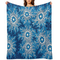 Aboriginal Art Authentic - Waterhole Dreaming Velvety-soft Throw Blanket