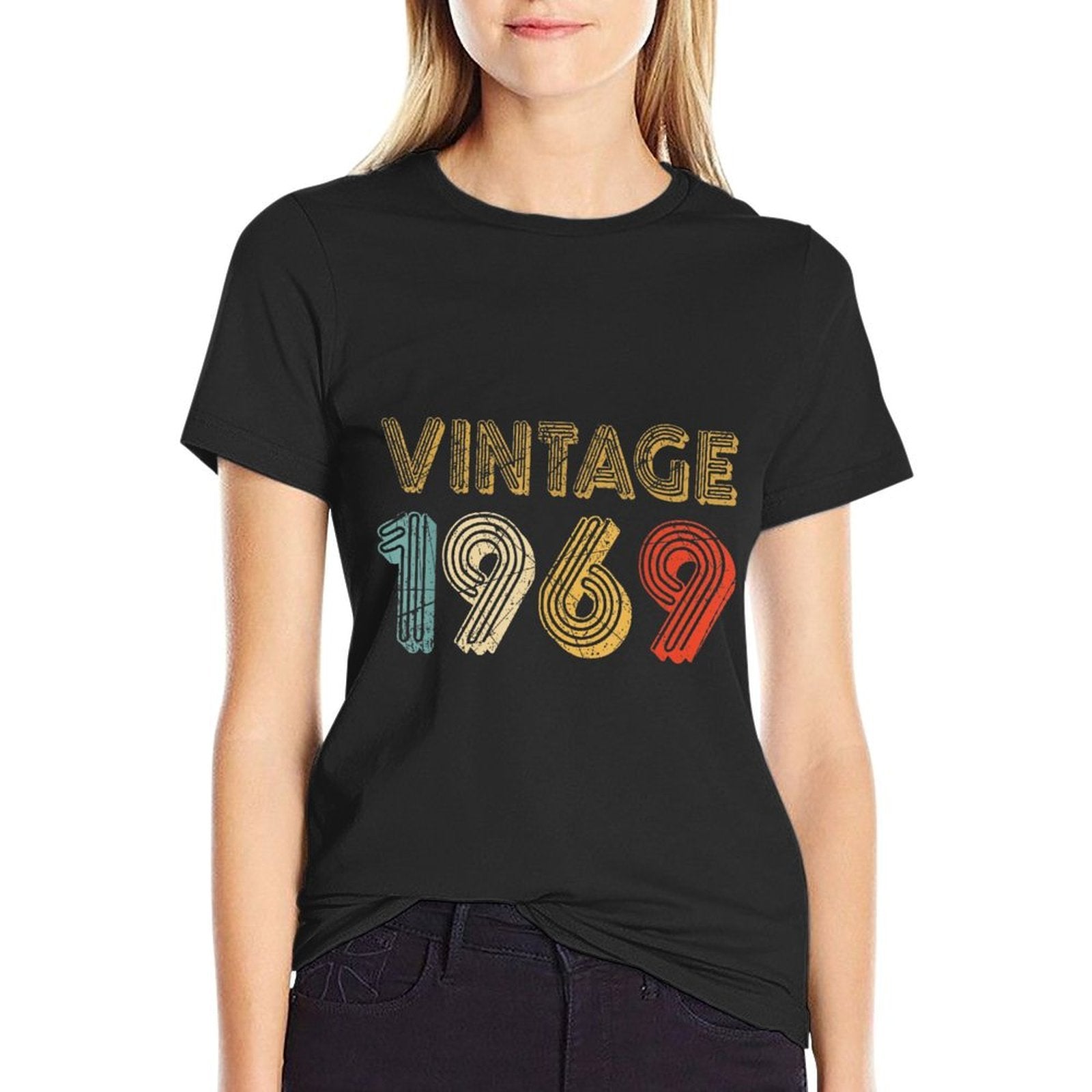 50th Birthday Gift Vintage 1969 for Men And Woman  Rolled Sleeves T-Shirt