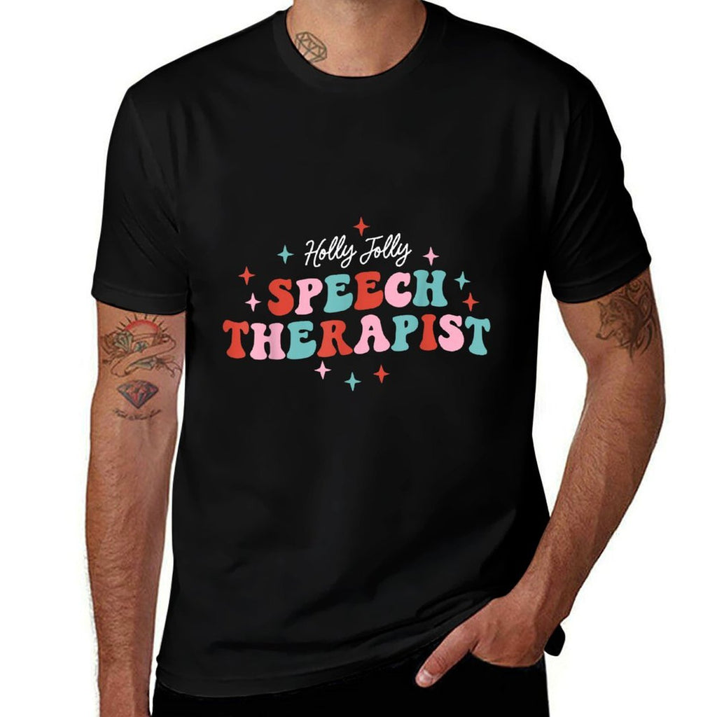 Holly Jolly Speech Therapist Christmas SLP Xmas Therapy  Breathable T-Shirt