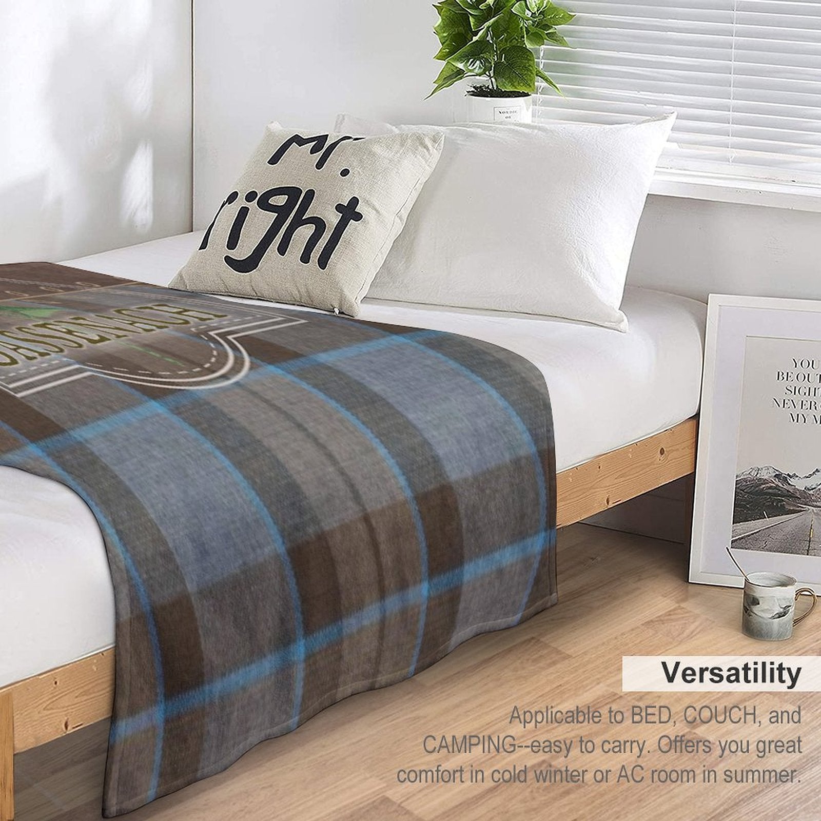 Outlander - Sassenach Leather And Tartan with Thistles And Leaves Easy Care Throw Blanket