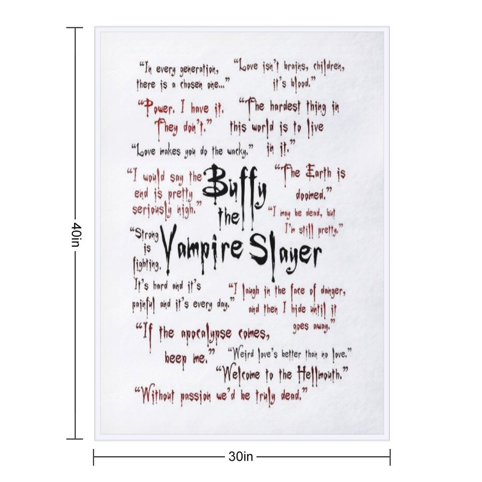 Buffy The Vampire Slayer Quotes Eco-conscious Throw Blanket