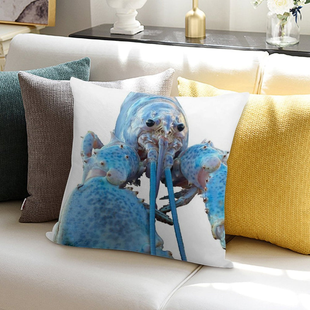 Blue Lobster Jumpscare Soft Home Decor Throw Pillow