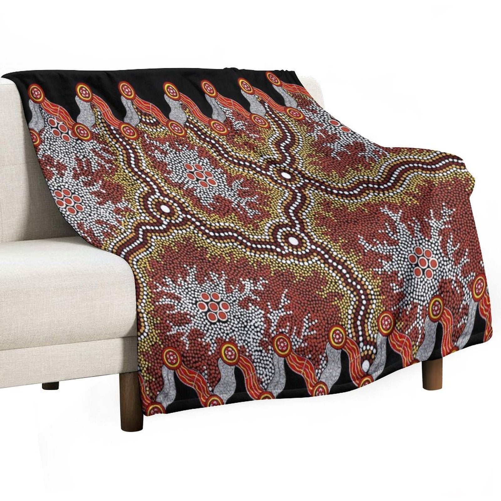 Aboriginal Art Authentic – Travels Plush Throw Blanket
