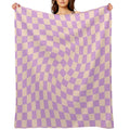 Check V - Lilac Twist Wrinkle-free Throw Blanket