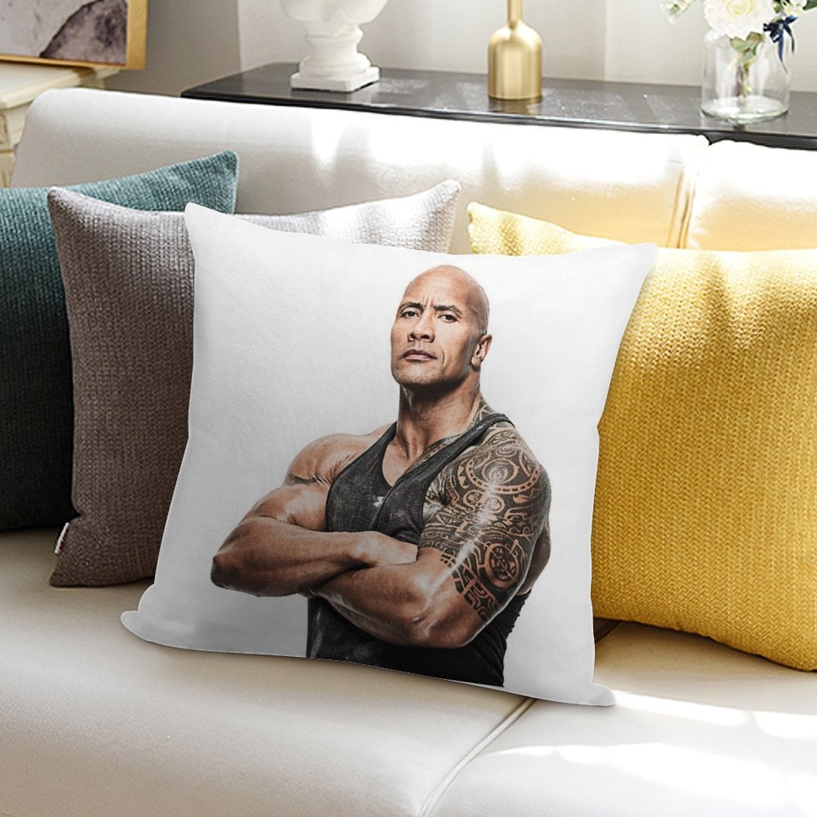 Dwayne Johnson Soft High-Density Material Throw Pillow