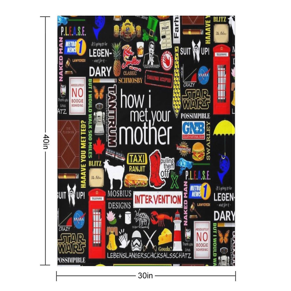 How I Met Your Mother Collage Poster Iconographic - Infographic Travel-friendly Throw Blanket