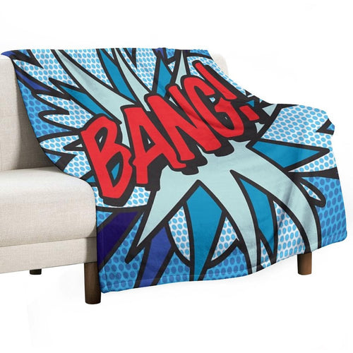 BANG Comic Book Pop Art Modern Fun Graphic Sustainable Throw Blanket