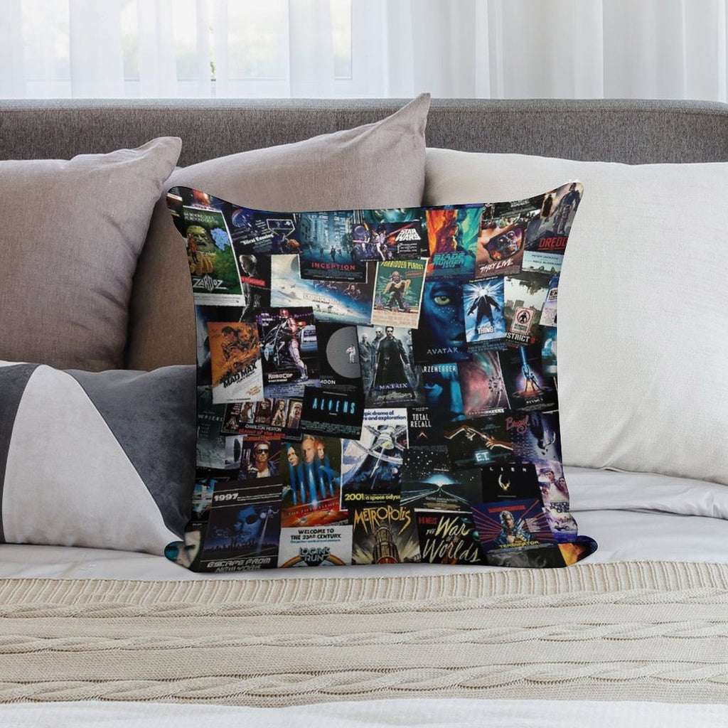 Sci-Fi Movie Posters Soft Luxury Feel Throw Pillow