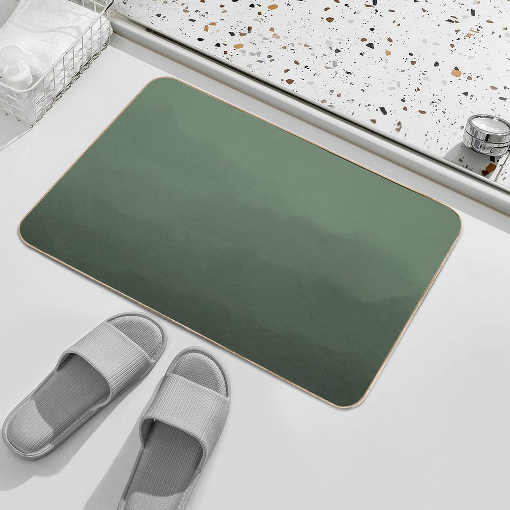 Sage Green Watercolor Ombre Pattern  Stain-Proof Bath Mat